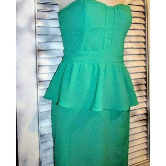 Urban Outfitters Sz 2 Green Bustier Dress - Picture 1 of 9